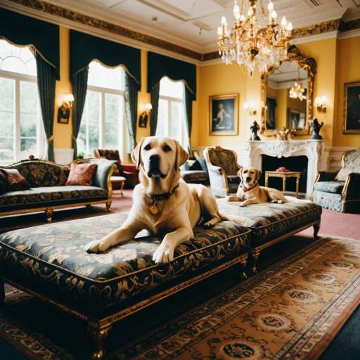 Regal Labradors in Luxurious Living Room
