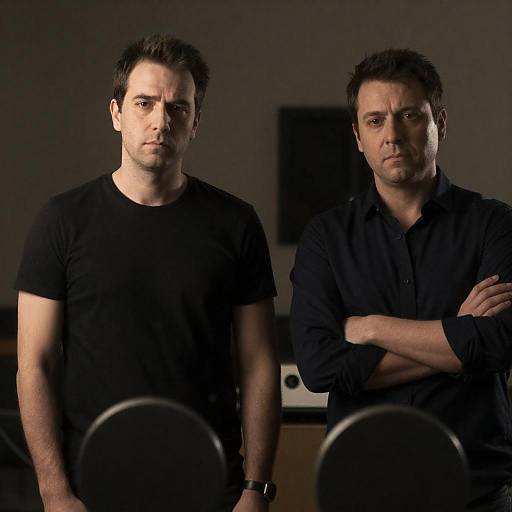 Serious Reflection: Indoor Portrait of Two Men