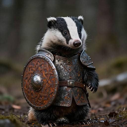 European Badger in Viking Armor