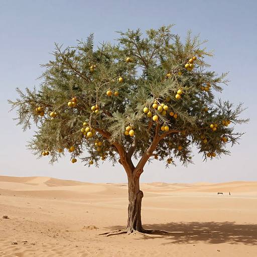 Vibrant Tree of Dream-Fruit in Desert