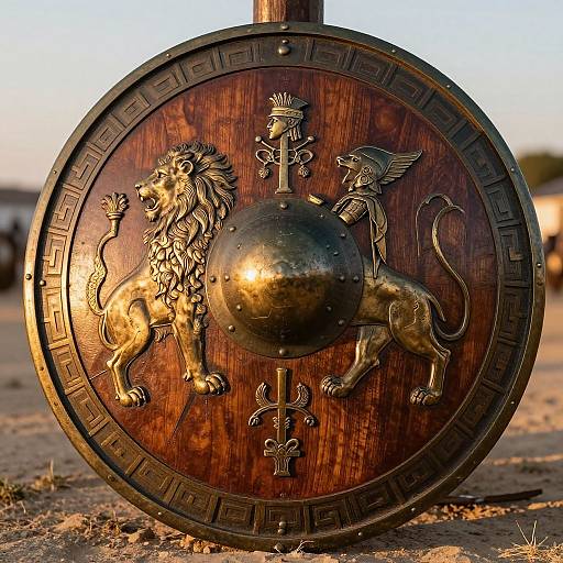 Ancient Greek Lion Warrior Shields