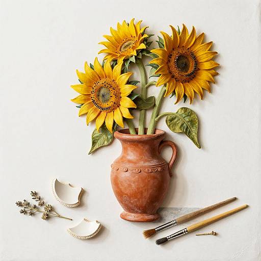 Whimsical Encaustic Still Life Composition