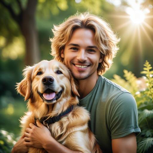 Heartwarming Portrait of Man and Dog