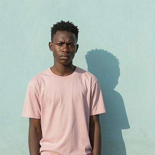 Young Black Man with Serious Expression