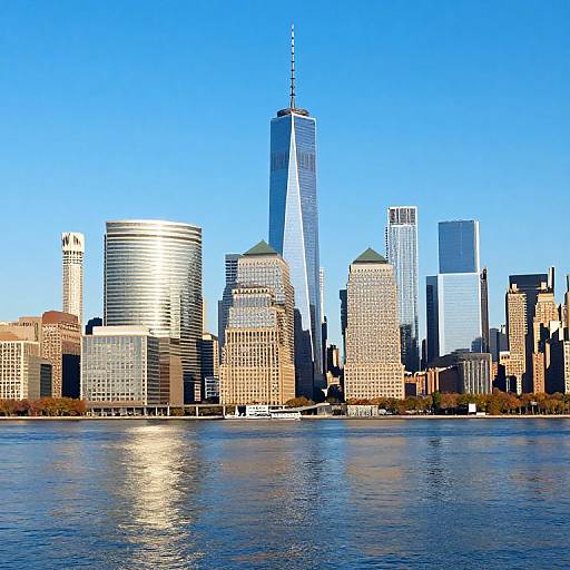 Surreal City Skyline with Reflection