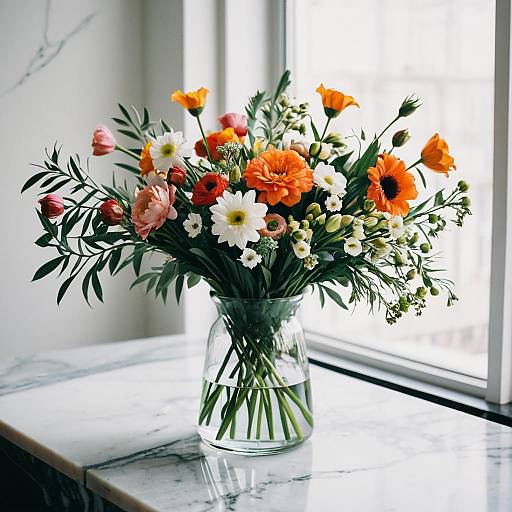 Elegant Spring Bouquet in Glass Vase