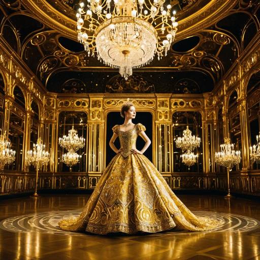 Neon Elegance: Klimt's Golden Ballroom Dance