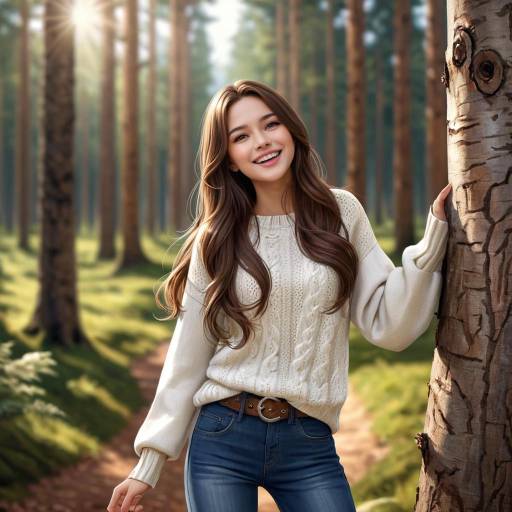 Realistic Forest Girl Portrait