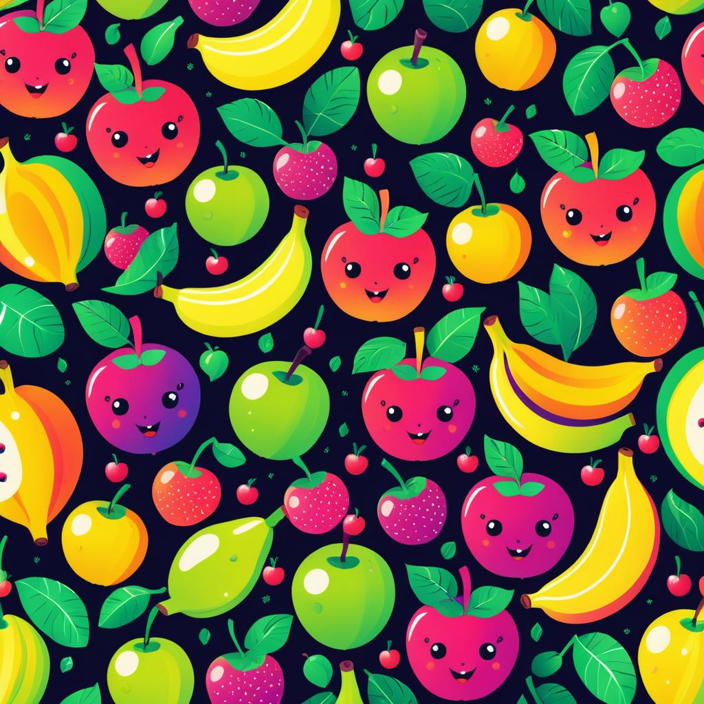 Vibrant Cartoon Fruits for Healthy Eating