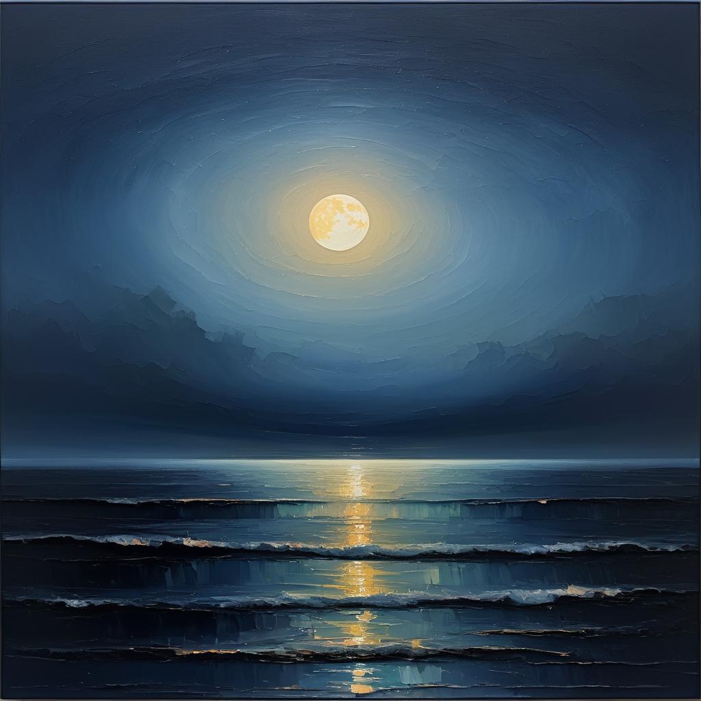 Moonlit Serenity Over a Calm Sea