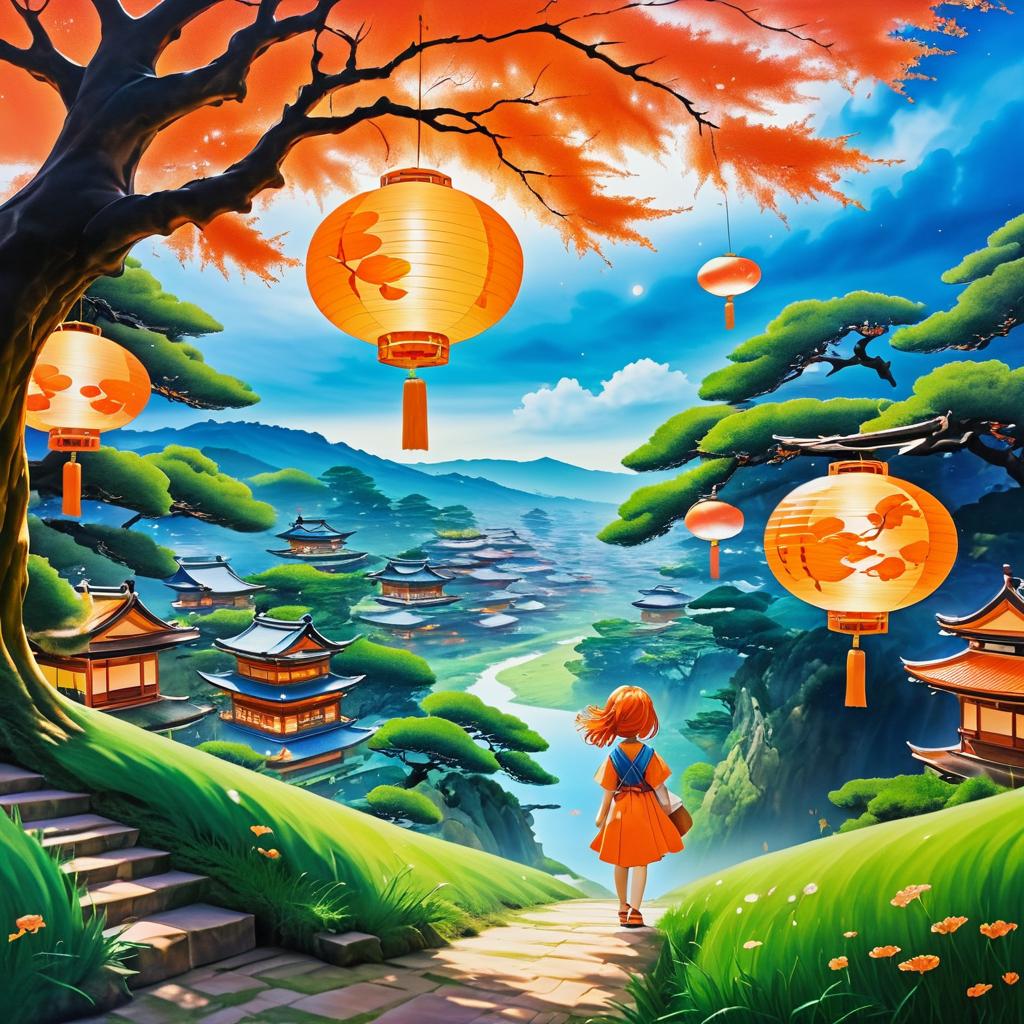 Imaginative Japanese Landscape Oil Painting