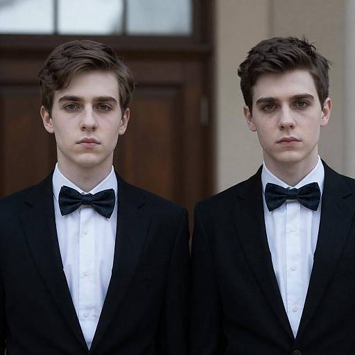 Elegant Duo Against Dark Background