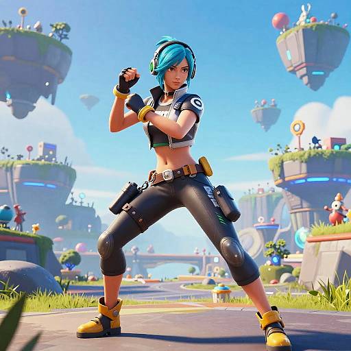 Anime Girl in Fortnite Battle Stance