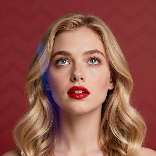 Curious Blonde Woman with Colorful Overlay