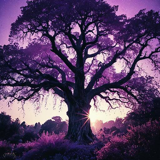 Cinematic Ancient Tree with Crystalline Aura