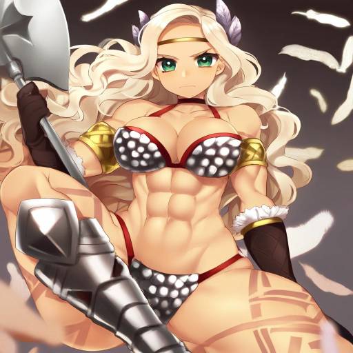 Illustration of Amazon (dragon's crown), dragon's crown in the style of Sakura yuki (clochette)