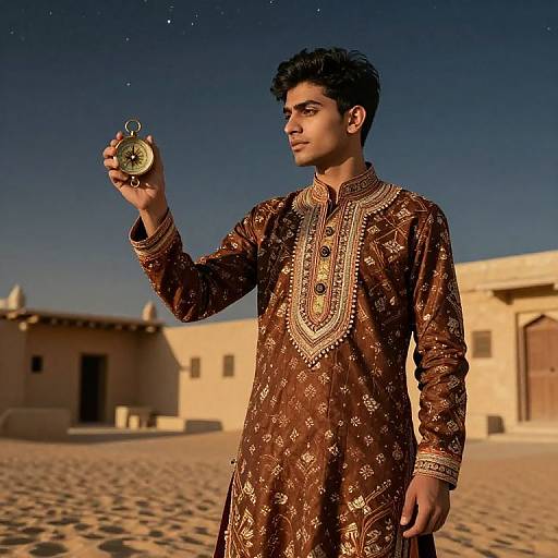 Gemini in Punjabi Suit Under Stars