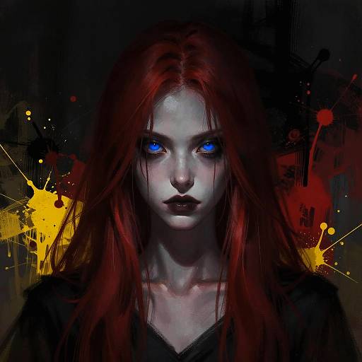 Intense Dark Woman Digital Painting