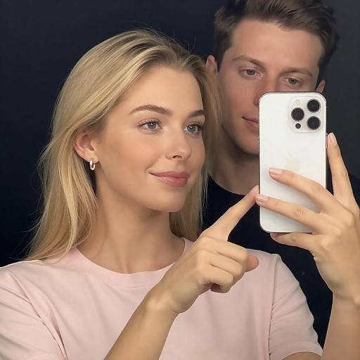Couple Taking Selfie with Smartphone