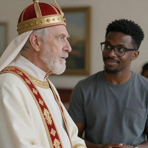 Intergenerational Encounter in Soft Light