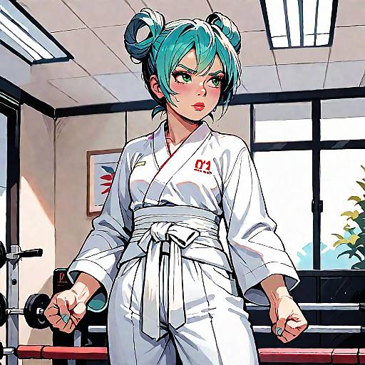 Hatsune Miku in Karate Gi Stance