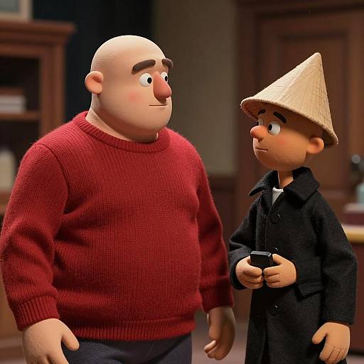 Dramatic Photo of Two Unique Puppets