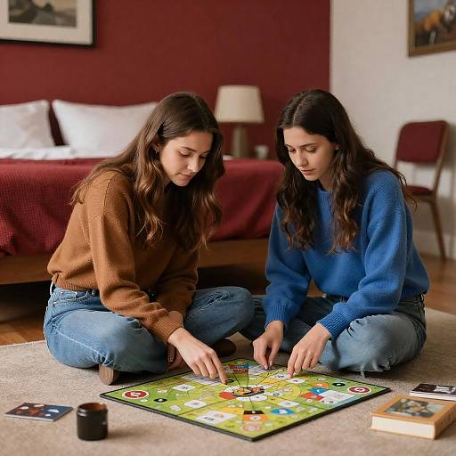 Cozy Board Game Night in Red Room