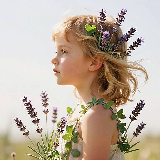 Child Profile with Floral Harmony