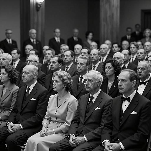 Elegant Crowd in Dimly Lit Venue