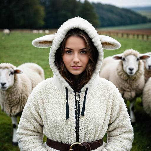 Girl in Sheep Fancy Dress Outfit