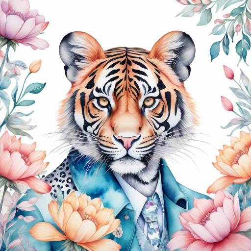 Pastel Explosion: Artistic Animal Duo