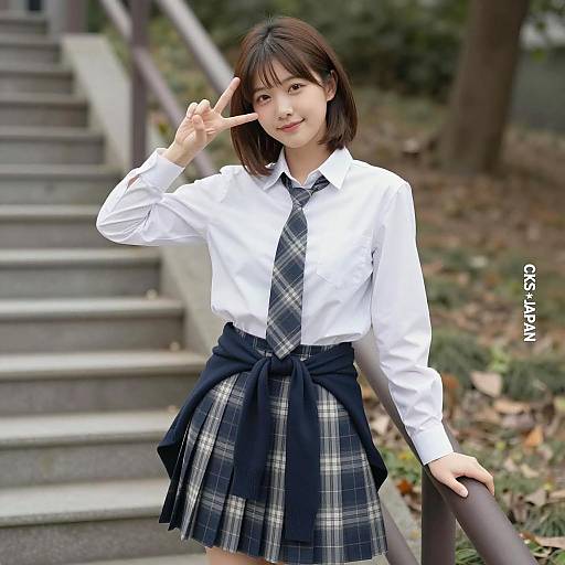 Asian Woman Fashion in Outdoor Setting