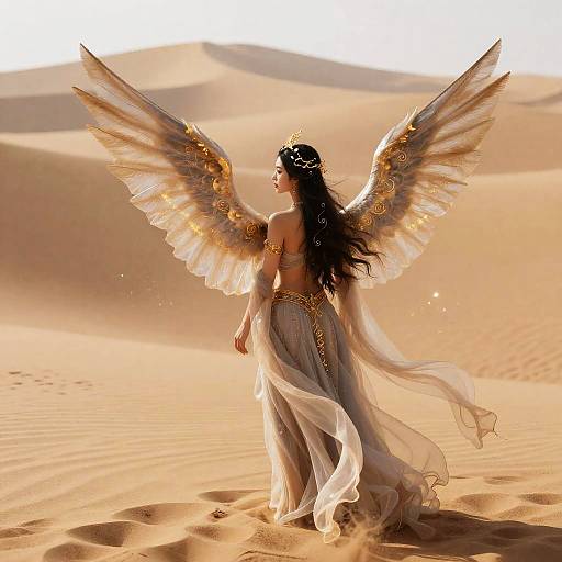 Ancient Desert Djinn with Translucent Wings