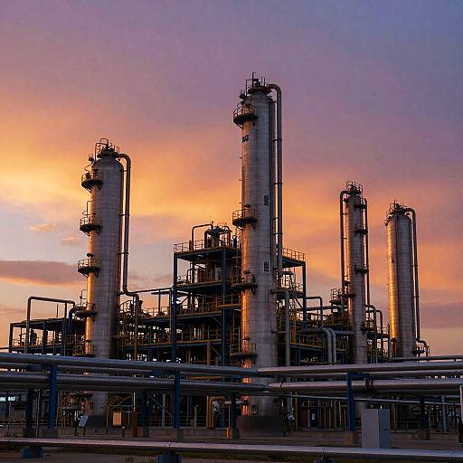 Sunset at BASF Industrial Plant