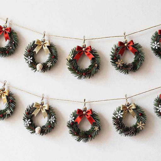 Mini Wreath Christmas Garland