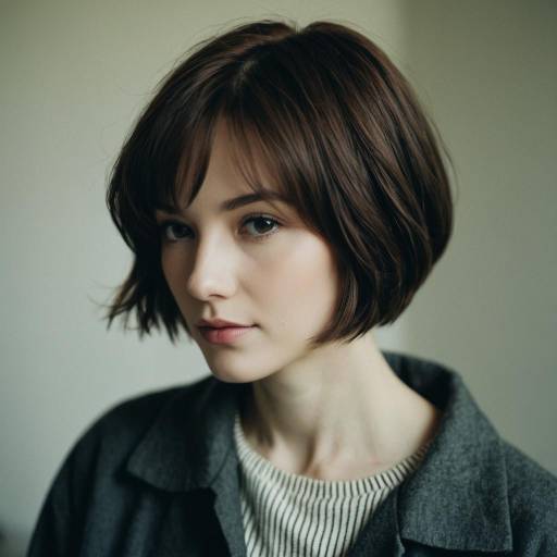 Young woman with natural short haircut portrait