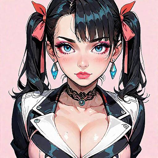 Anime Girl with Twins Tails and Aqua Eyes