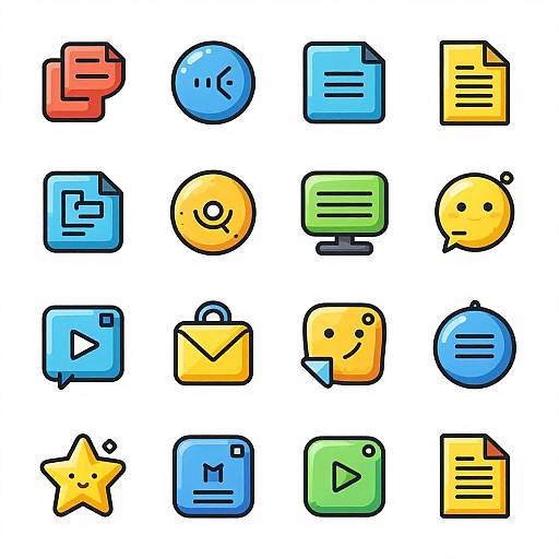 Vibrant Colorful Clipart Icons