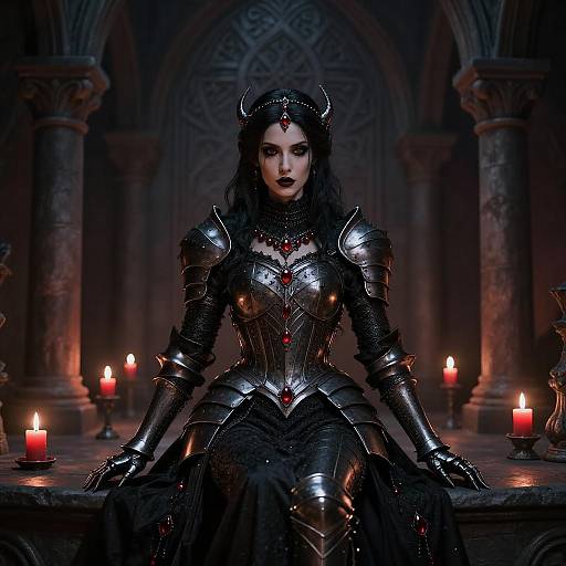 Dark Fantasy Woman in Gothic Armor