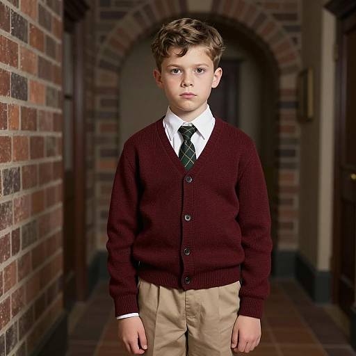 Young Boy in Vintage Schoolboy Outfit