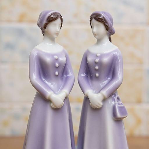 Purple Vintage Ceramic Figurines