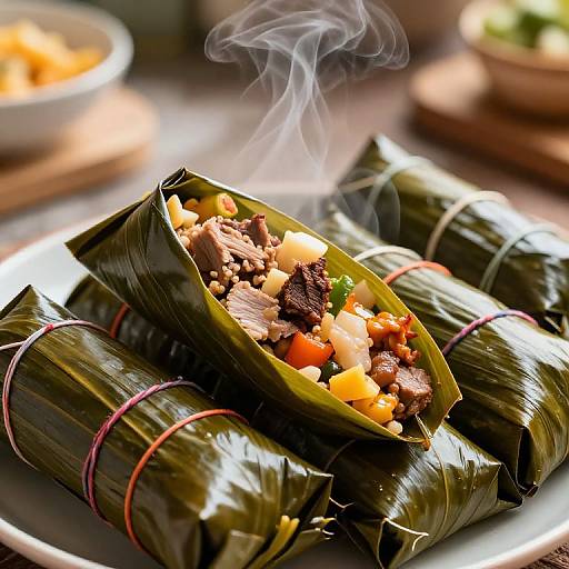 Festive Venezuelan Hallacas Close-Up