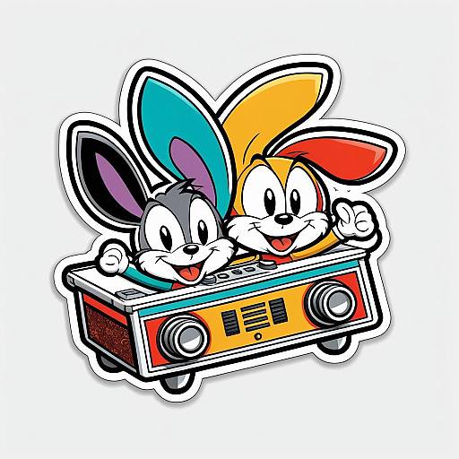 Looney Tunes Inspired Colorful Bunny Sticker