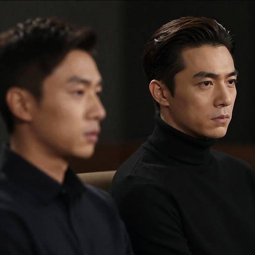 Intense Portrait of Two Men Indoors