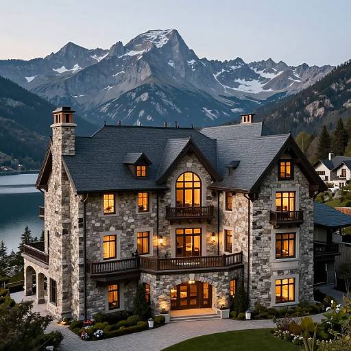 Majestic Limestone Chateau in Rockies