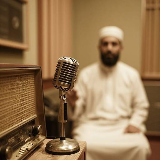 Vintage Azan Broadcast with Muezzin