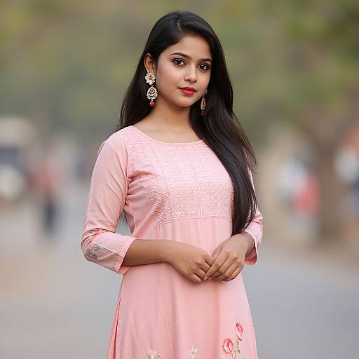 Realistic Punjabi Frock Suit Portrait