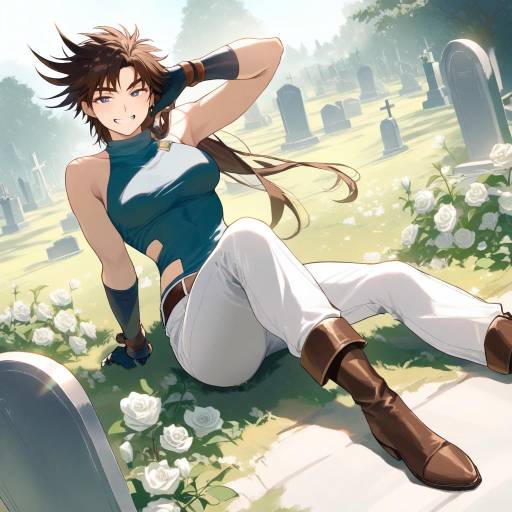Joseph Joestar in a Graveyard Scene