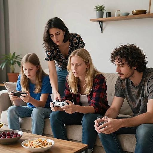 Game Night in a Cozy Living Room