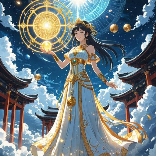 Elegant Goddess in Ethereal Temple